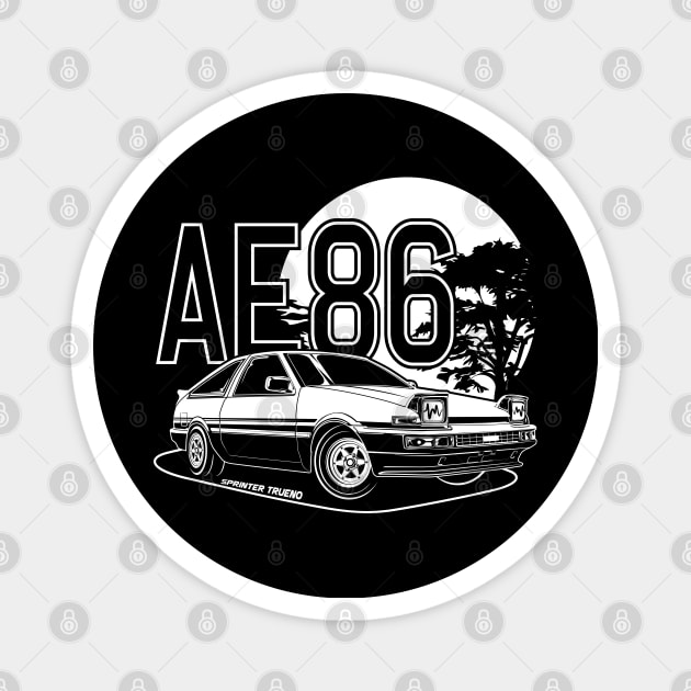 AE86 TRUENO (White Print) Magnet by WINdesign